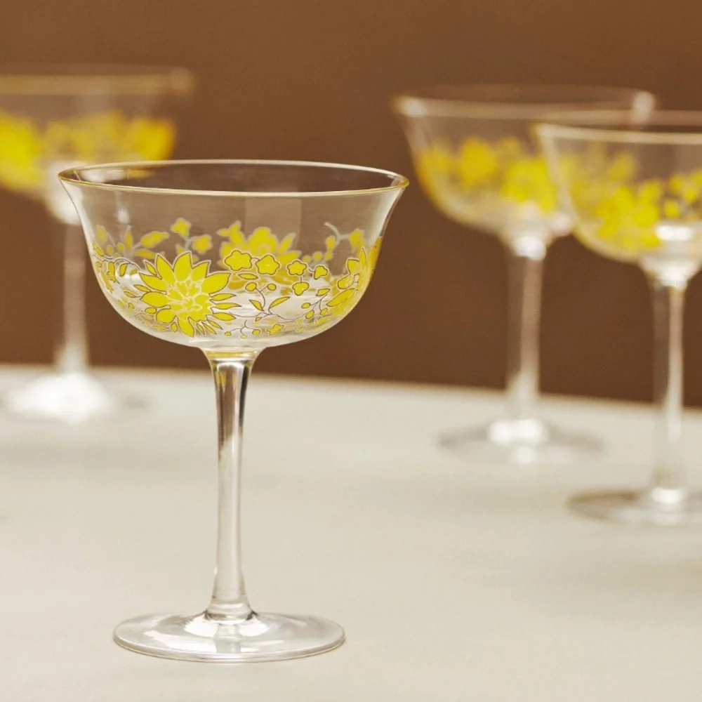 Mae Floral coupe glasses